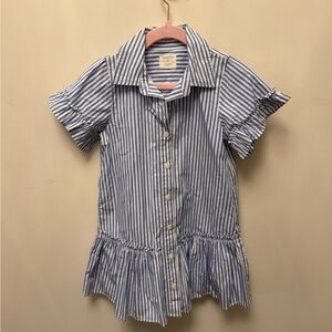 J. Crew Blue and White Striped Casual Dress